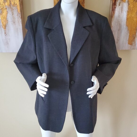 Jones New York Dress Women's Black/Gray Wool Jacket SZ 18W - Picture 1 of 8